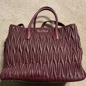 Miu Miu nappa leather bag matelasse leather shopper